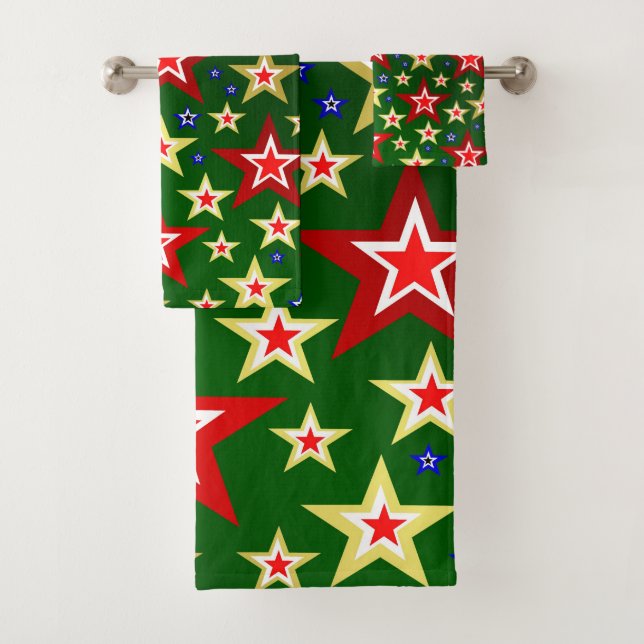 christmas, star, celebration, decoration, xmas, bath towel set (Insitu)