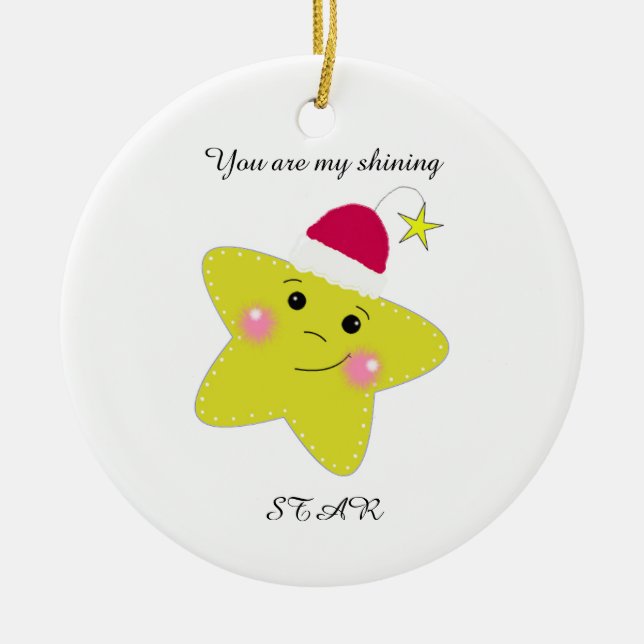 Christmas Star Ceramic Tree Decoration (Front)