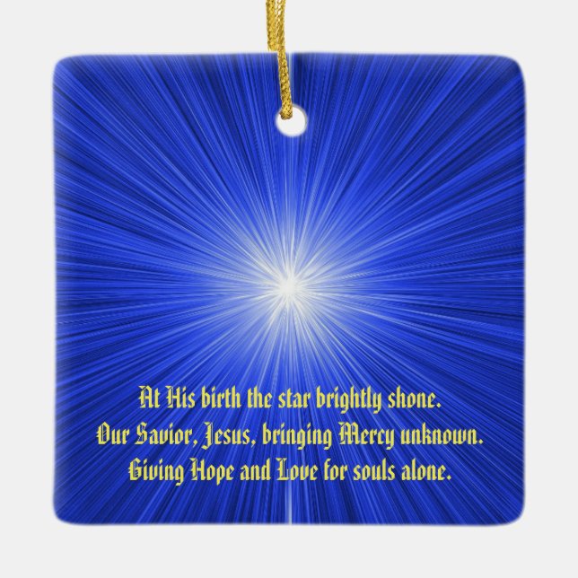 Christmas Star Ceramic Tree Decoration (Front)