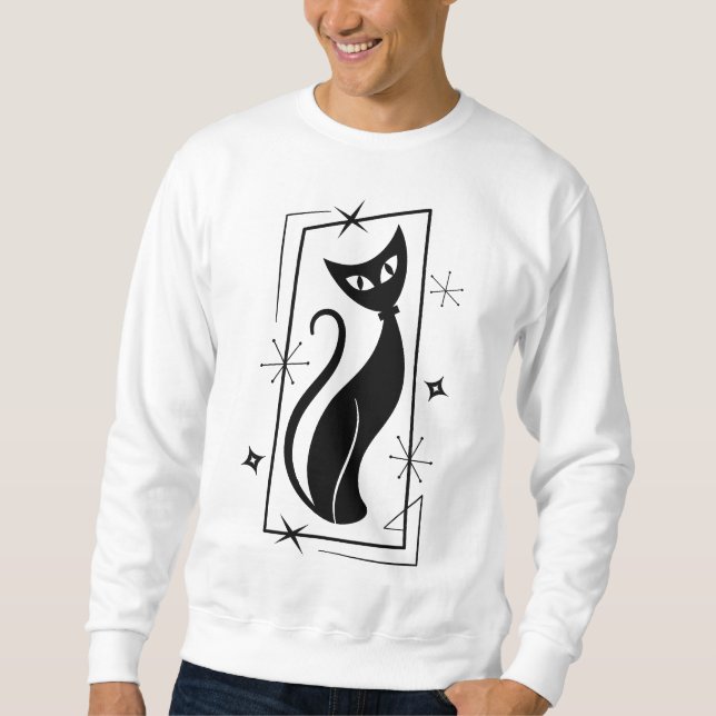 Christmas Star Cool Cat MidCentury Modern Atomic  Sweatshirt (Front)
