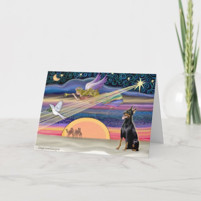 Christmas Star - Doberman 1 - Holiday Card (Front)