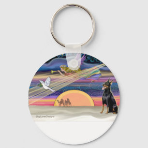 Christmas Star - Doberman 1 - Key Ring