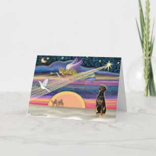 Christmas Star - Doberman (natural) Holiday Card