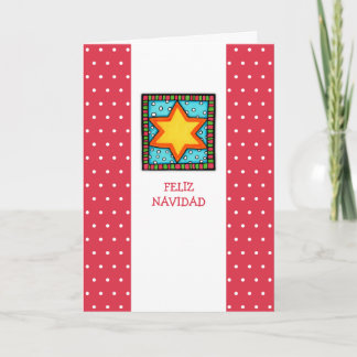 Christmas Star dots red Spanish Card
