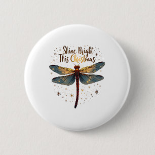 Christmas Star Dragonfly 6 Cm Round Badge
