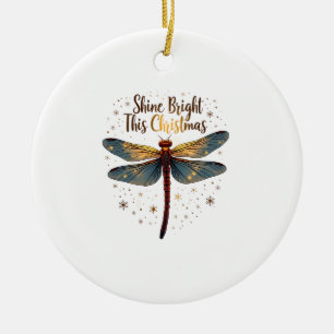 Christmas Star Dragonfly Ceramic Tree Decoration