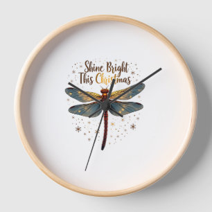 Christmas Star Dragonfly Clock