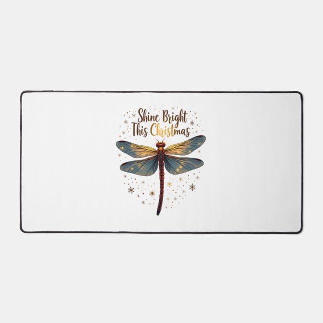 Christmas Star Dragonfly Desk Mat (Front)
