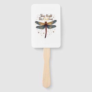 Christmas Star Dragonfly Hand Fan