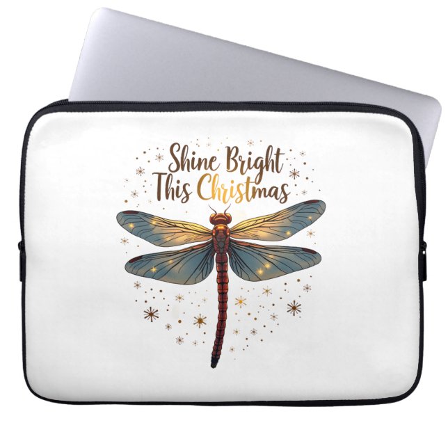 Christmas Star Dragonfly Laptop Sleeve (Front)