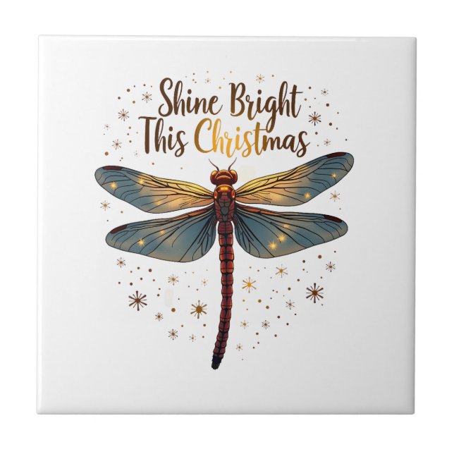 Christmas Star Dragonfly Tile (Front)