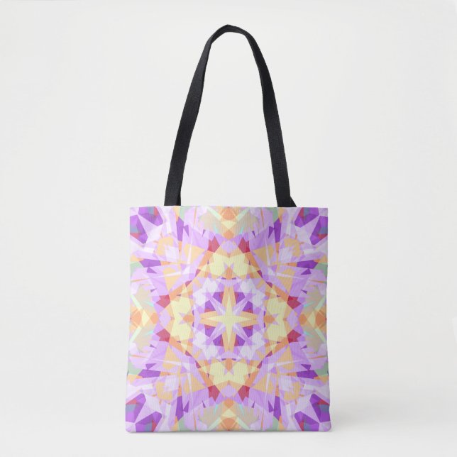 Christmas Star Festive Purple Gold Yellow Tote Bag (Front)