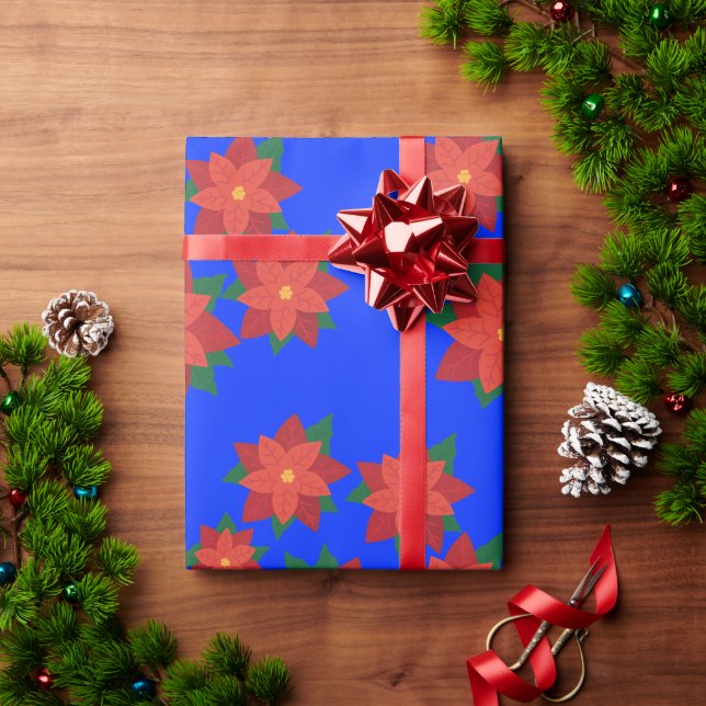 Christmas Star Flowers Wrapping Paper (Holiday Gift)