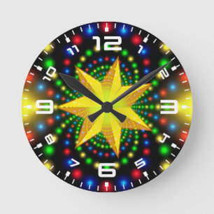 Christmas Star Fractal Design-29440 Round Clock