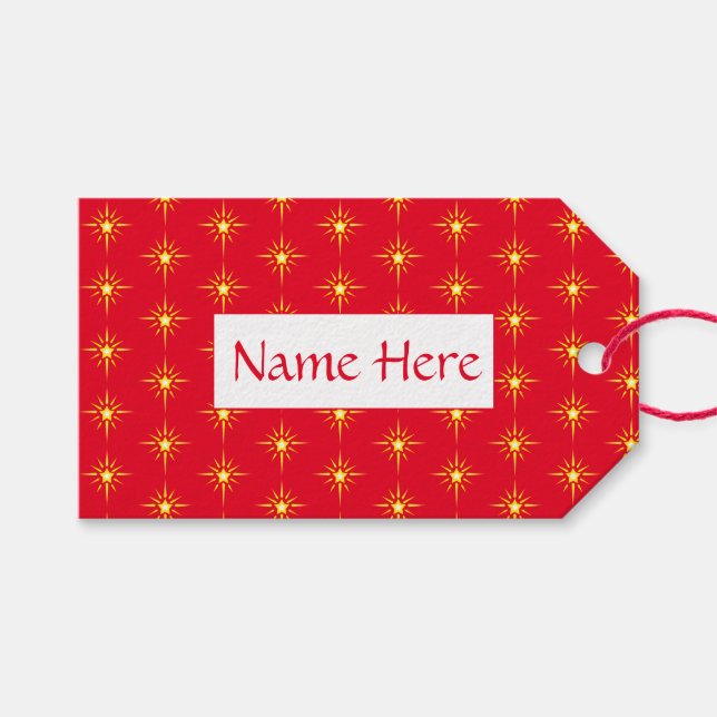 Christmas Star Gift Tags (Front (Horizontal))