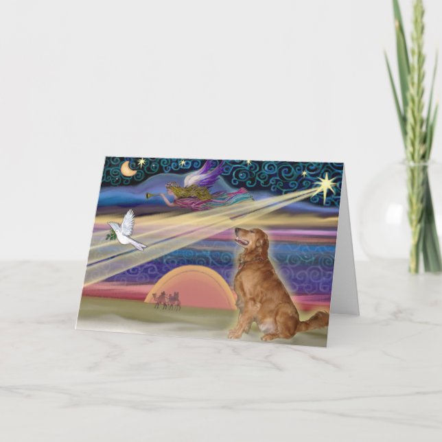 Christmas Star - Golden Retriever #3 Holiday Card (Front)