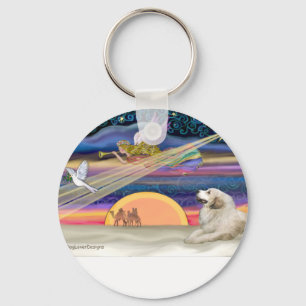 Christmas Star - Great Pyrenees 1 Key Ring