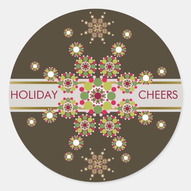 Christmas Star Holiday Cheers Chic Elegant Sticker (Front)