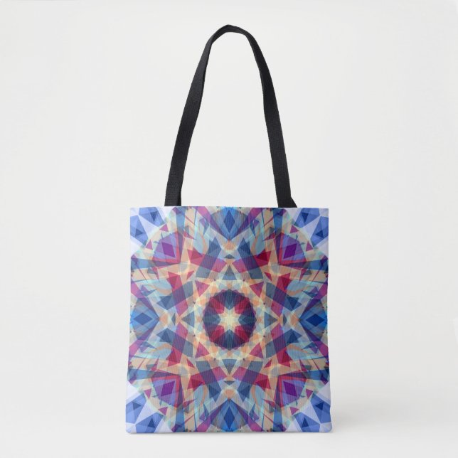 Christmas Star Jolly Blue Fun Purple Bright Red Tote Bag (Front)