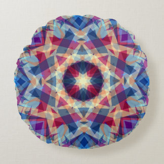 Christmas Star Jolly Blue Fun Purple Bright Yellow Round Cushion