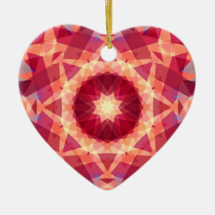 Christmas Star Jolly Red Fun Purple Bright Yellow Ceramic Tree Decoration