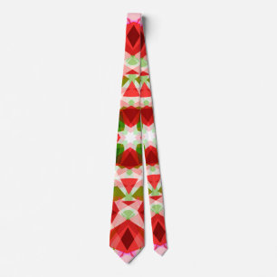 Christmas Star Jolly Red Winter Green Festive Pink Tie