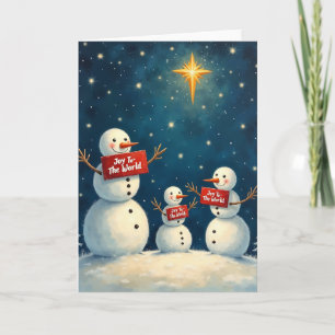 Christmas Star Joy To The World Snowmen Card