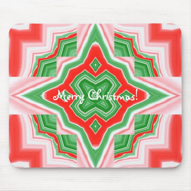 Christmas Star Kaleidoscope Mouse Mat (Front)
