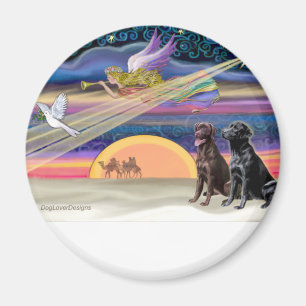 Christmas Star - Labradors (two,C+B) Magnet