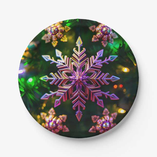 CHRISTMAS STAR LIGHT ~ Pretty  Paper Plate (Front)