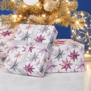 Christmas Star Ornaments Modern Christmas Wrapping Paper