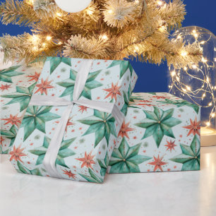 Christmas Star Ornaments Modern Christmas Wrapping Paper