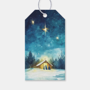 Christmas Star Over the Manger Gift Tags