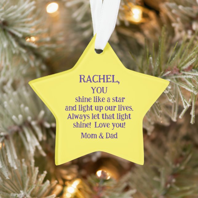Christmas Star/Parents To Daughter/You Shine Like  Ornament (Tree)
