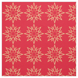 Christmas Star pattern on red Fabric