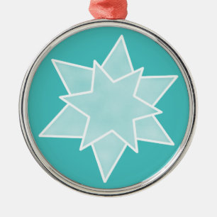 Christmas Star Premium Ornament, Turquoise Metal Tree Decoration