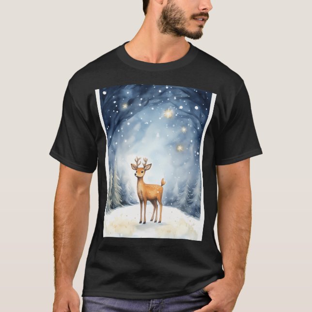 Christmas Star Reindeer Joy T-Shirt (Front)