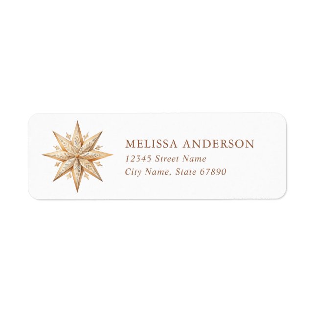Christmas Star Return Address Labels (Front)
