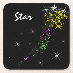 Christmas Star Square Paper Coaster