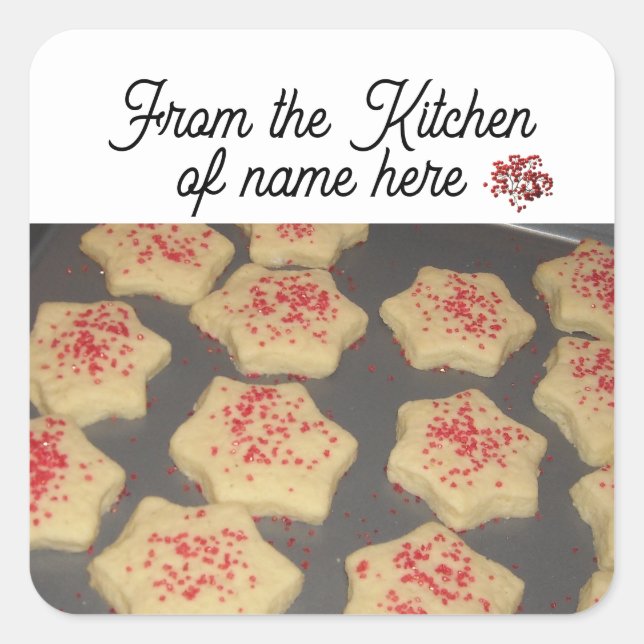 Christmas Star Sugar Cookies Package Sticker (Front)
