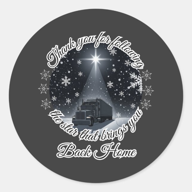 Christmas Star Truck Journey Light Homecoming  Classic Round Sticker (Front)