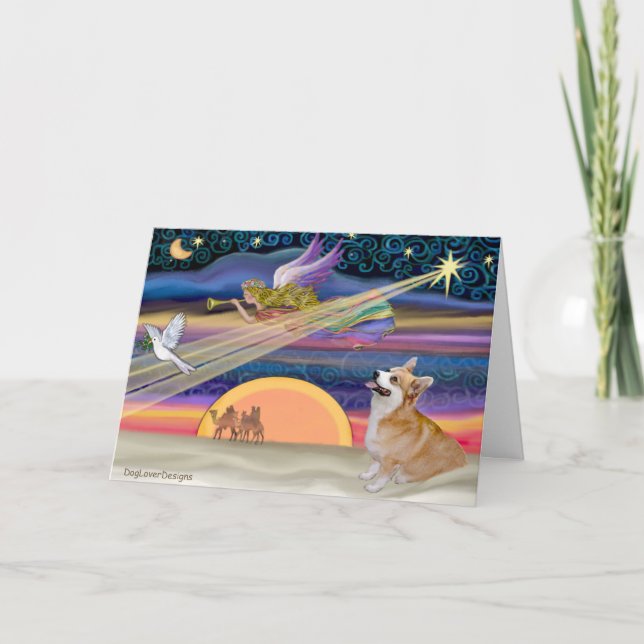 Christmas Star - Welsh Corgi #7B Holiday Card (Front)