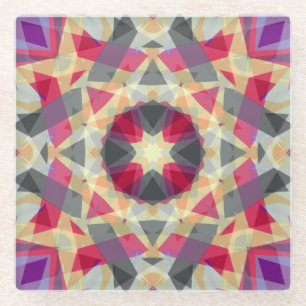 Christmas Star Winter Grey Purple Red Yellow Glass Coaster
