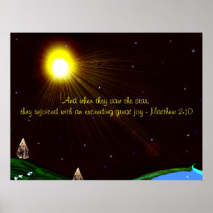 Christmas Star with Scripture Poster