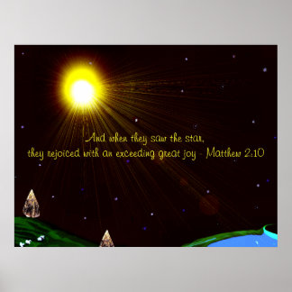 Christmas Star with Scripture Poster