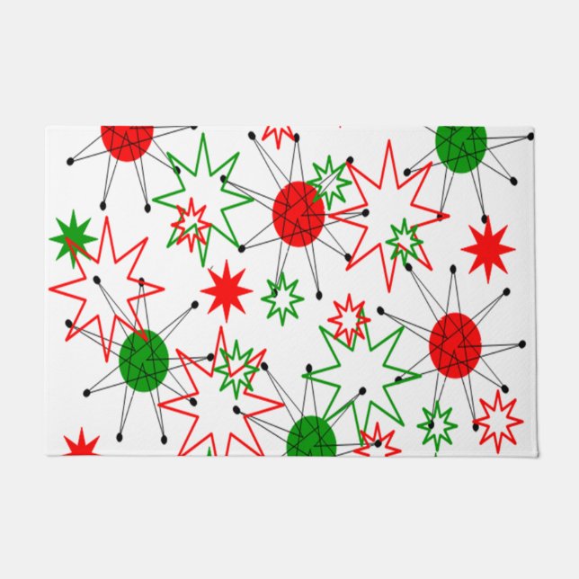 Christmas Starbursts Doormat (Front)