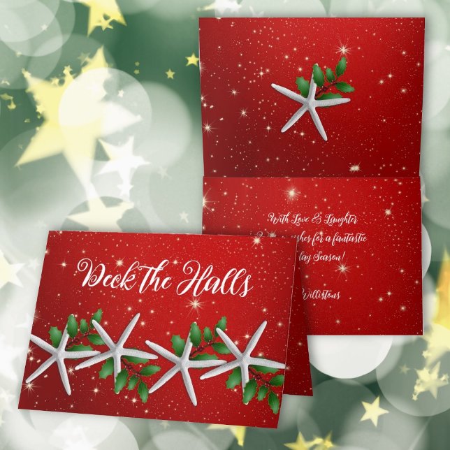 Christmas Starfish Deck the Halls Cards (Creator Uploaded)