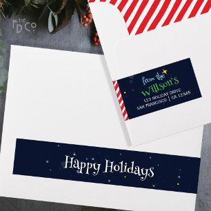 Christmas Starry Candy Cane Magic Wrap Around Label