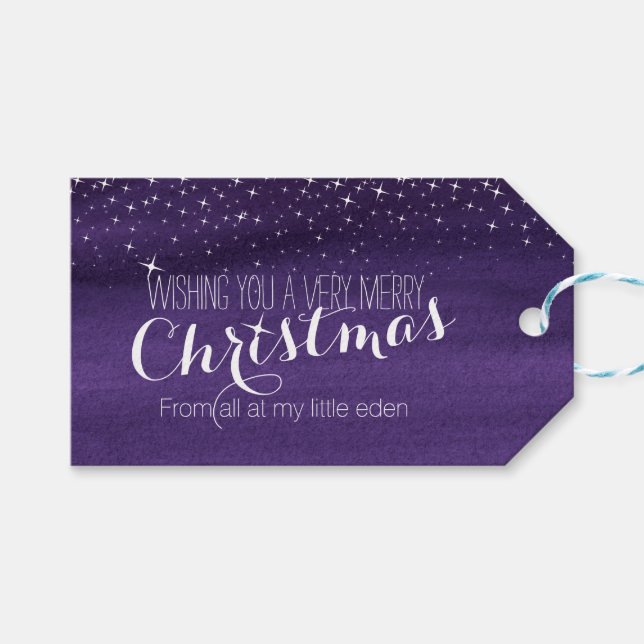 Christmas Starry night sky gift tag (Front (Horizontal))