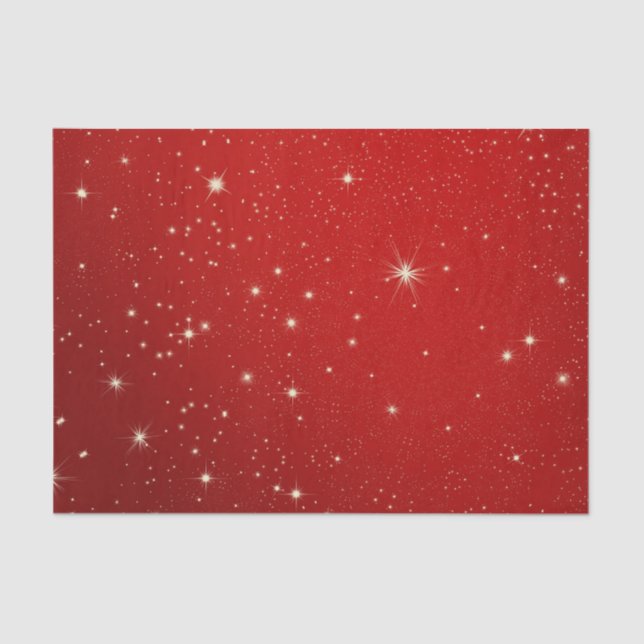 Christmas Starry Red Night Sky Tissue Paper (Front)